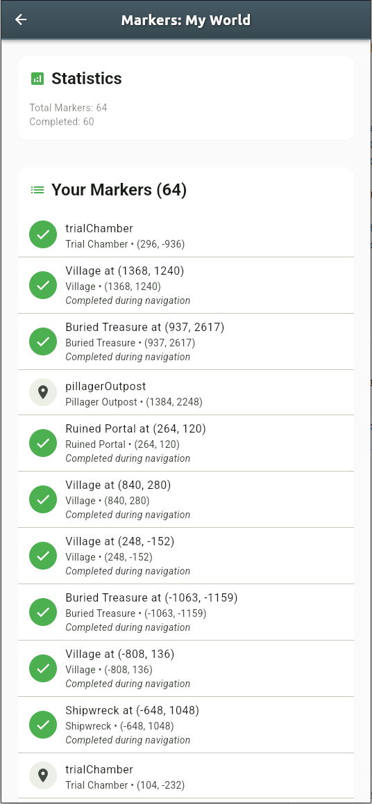 SeedMap Completion Tracking